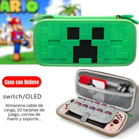 CASE CON RELIEVE 3D PARA NINTENDO SWITCH OLED CREEPER