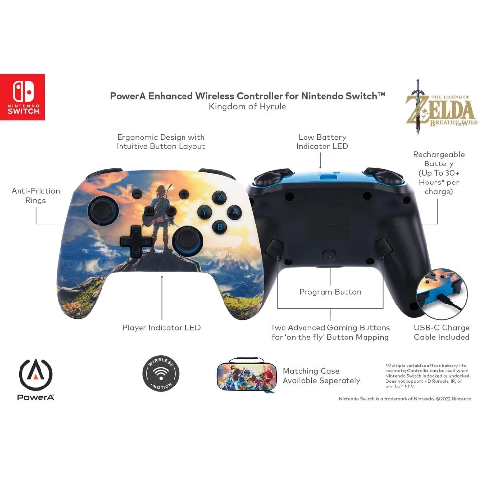 MANDO PRO CONTROL INALAMBRICO KINGDOM OF HYRULE POWERA - Imagen 3